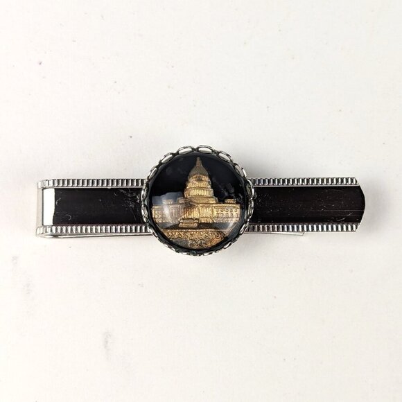 Vintage Washington DC Men's Silver Tie Clip - Picture 1 of 6